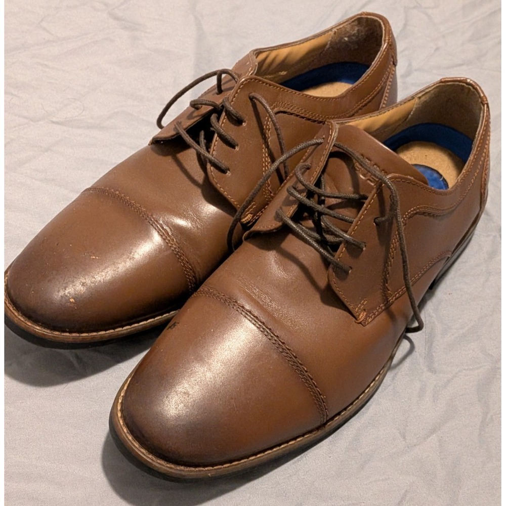 Nunn Bush Men's Centro Flex Cap Toe Oxfords Brown Dress Shoes 81085 Size 9.5W